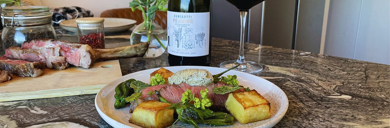 Grillet entrecôte med brunet pebersmør og fondantkartofler
